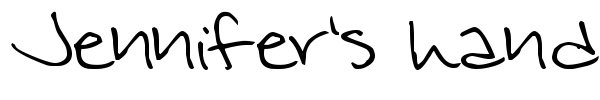 Jennifer's hand writing font preview